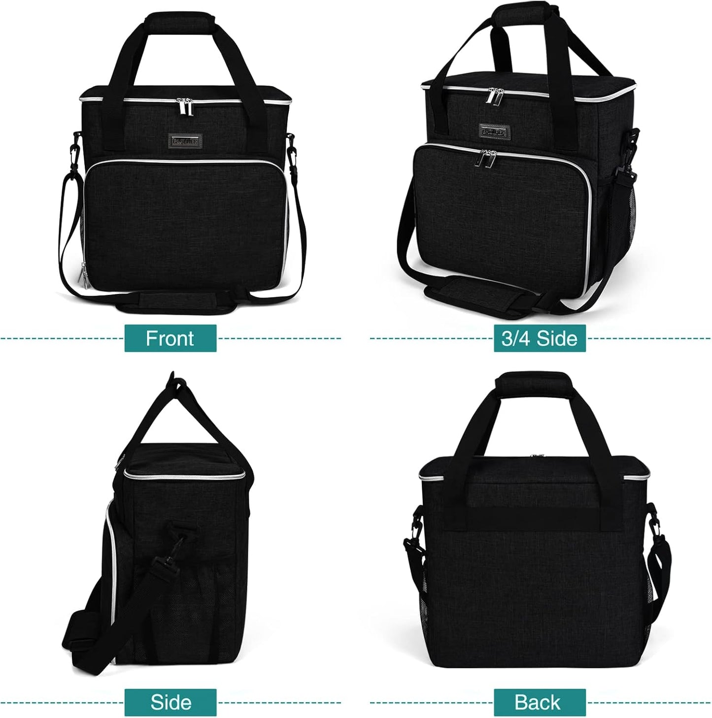 Dog Travel Bag, Pet Travel Bag（All Pet Travel Supplies）, with 2 Pet Food Containers and 2 Collapsible Silicone Bowls; Essential Kits for Pet Travel Black