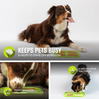 IQ Treat Lick Mat for Dogs, Dog Slow Feeder & Cat Lick Mats | Great Alternative to Slow Feeder Dog Bowls & Cat Slow Feeders | Perfect Dog Licking Mat, Cat Puzzle Feeder & Dog Enrichment Toys